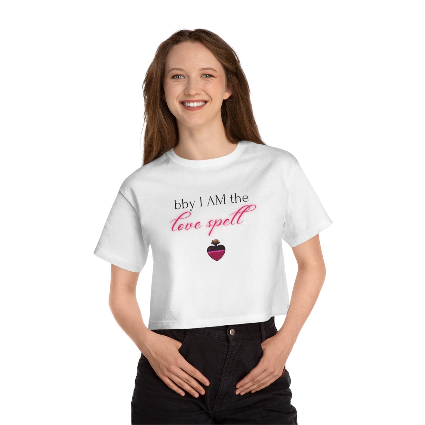 bby I AM the Love Spell | Premium Women’s Cropped Enchanted Cotton T-shirt for Attracting Love