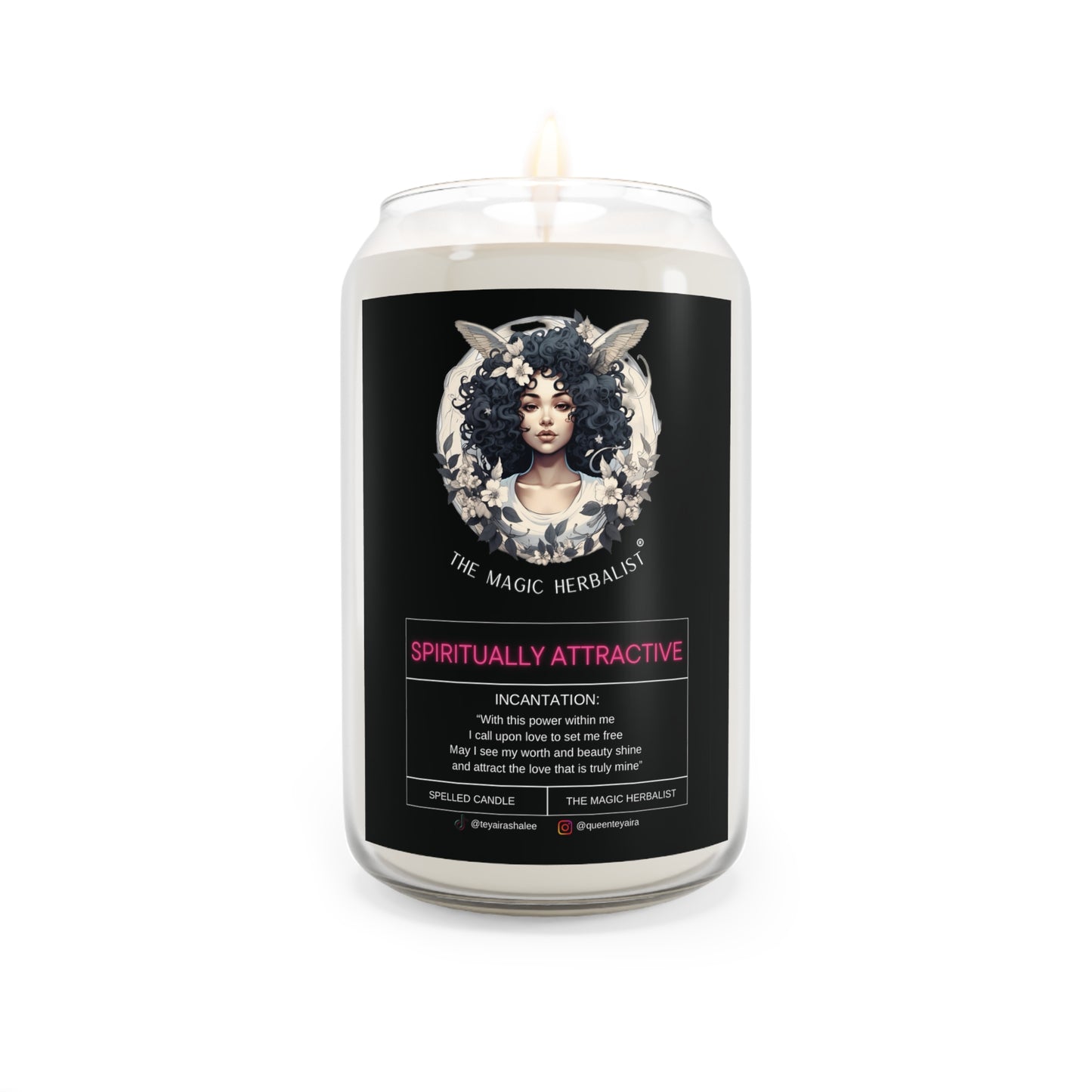 Spiritually Attractive | Premium Luxury Enchanted 13.75oz Large Glass Scented Candle for Attracting Divine Love